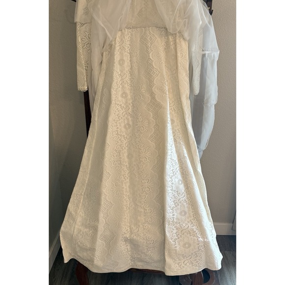 VTG Lorrie Deb San Francisco Wedding Dress Womens 11/12 Victorian Lace USA Read - Picture 7 of 14